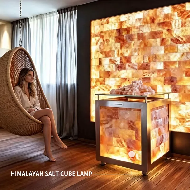 Spa Wellness Nature - Himalayan Pink Salt Cube Lamp Natural